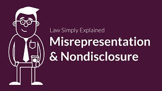 Misrepresentation and Nondisclosure  Contracts  Defenses amp Excuses [upl. by Lash]