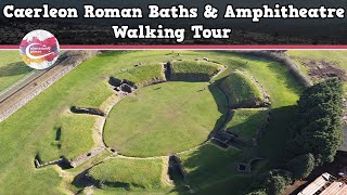 CAERLEON ROMAN BATHS amp AMPHITHEATRE WALES  Walking Tour  Pinned on Places [upl. by Asit415]