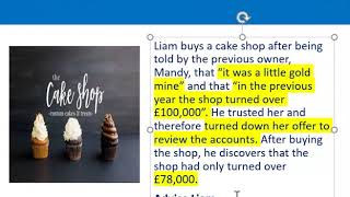 How to apply misrepresentation Liam cupcake scenario [upl. by Baugh]