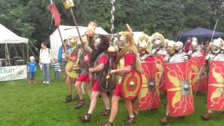 Roman Reenactment at the Amphitheatre in Caerleon Marching In [upl. by Geneva]