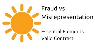 Fraud vs Misrepresentation  Other Essential Elements of a Valid Contract  CA CPT  CS amp CMA [upl. by Ahtilat]